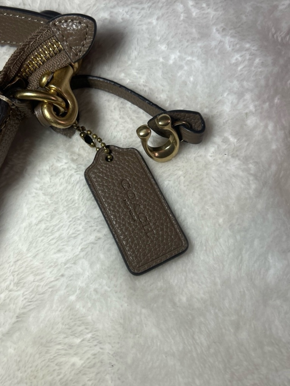 Coach Taupe Pebbled Leather Crossbody with Gold Hardware - Picture 5 of 6